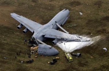 All 17 aboard survive military plane crash