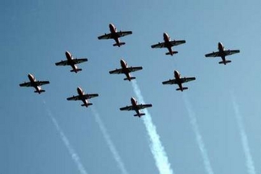 Air show by Indian air force aerobatics team 