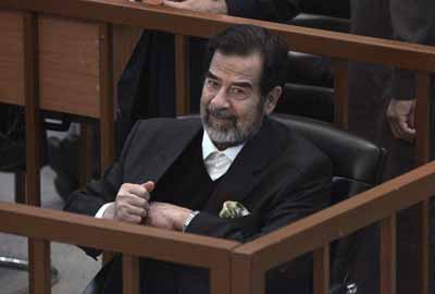 Saddam stands on trial