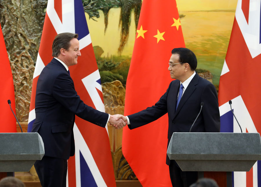 Chinese premier meets Britain's Cameron