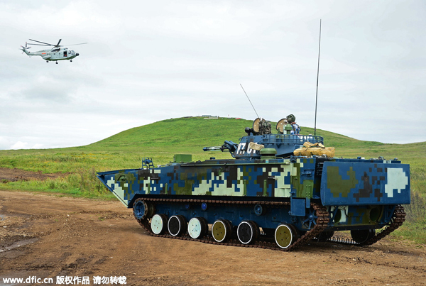 Chinese infantry combat vehicles in Russian-Chinese military drill