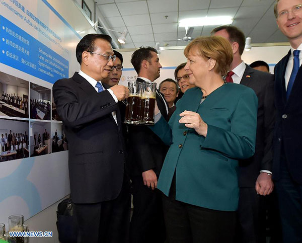 Merkel visits Premier Li's home province
