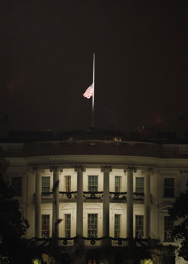 Flags at half-mast mourn Mandela