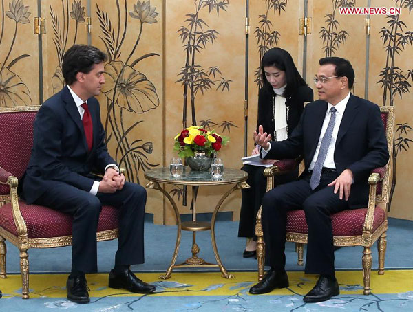 Li urges closer China-Britain cooperation in meeting with Labour chief