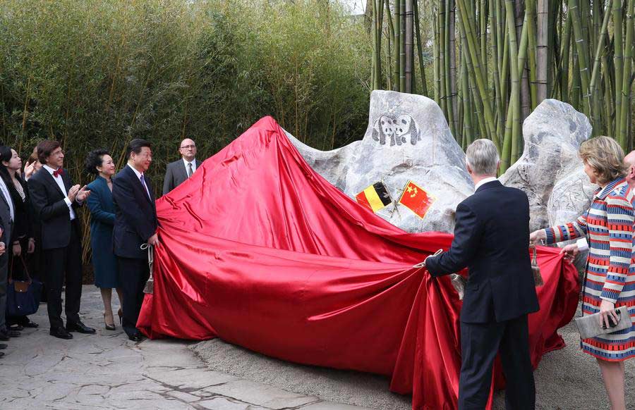 Chinese, Belgian heads of state launch panda house