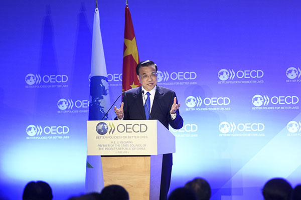 Premier Li welcomes OECD's role in China's modernization