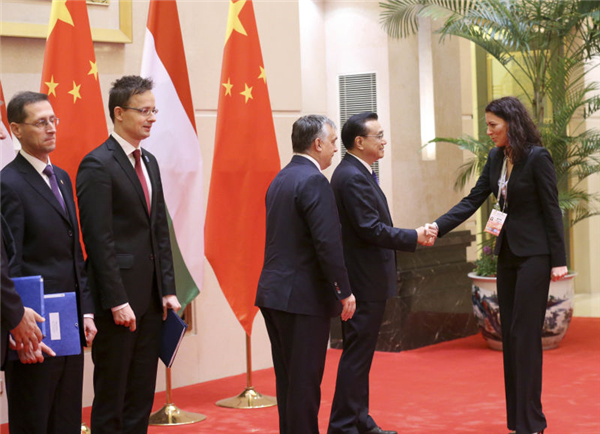 Chinese, Hungarian leaders meet on ties