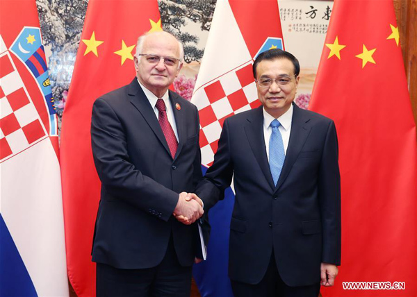 Premier Li meets Croatian parliament speaker