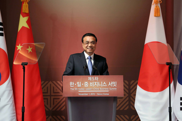 Premier Li likens China-Japan-ROK ties to Korean Bibimbap