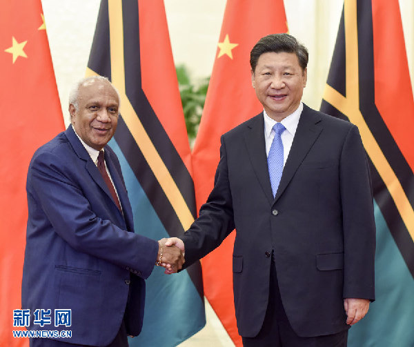 Chinese president meets Vanuatu prime minister