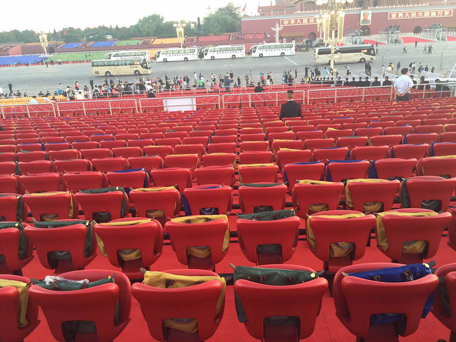 Final preparations before the parade in Beijing