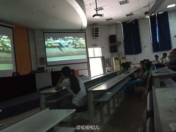 Watching parade in office, home and even stadium