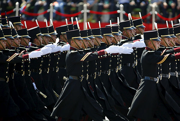 Foreign troops marching in unity in Beijing parade