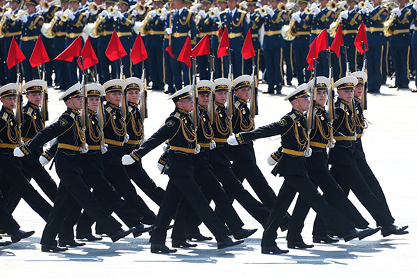 Foreign troops marching in unity in Beijing parade
