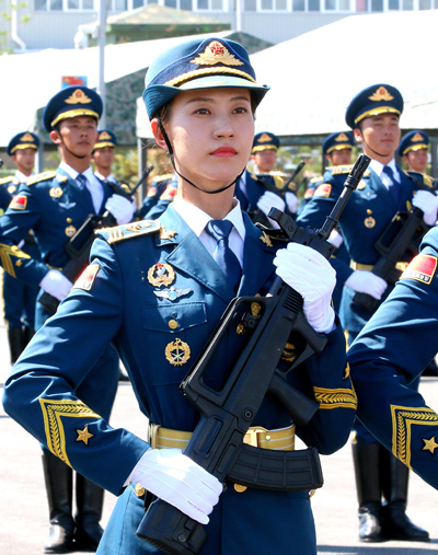 History made as soldier and 'sisters' march