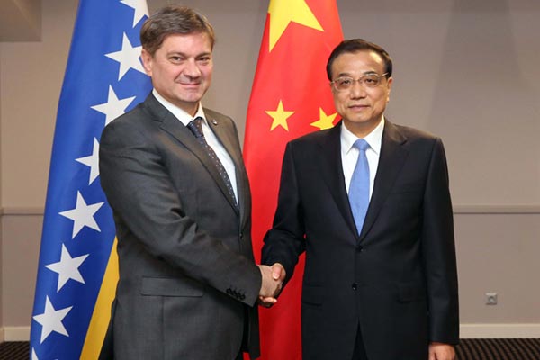 Premier Li looks to boost cooperation with Bosnia-Herzegovina