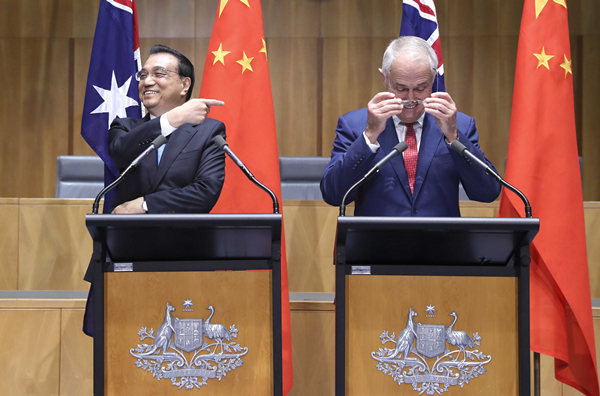 China-Australia ties inclusive, Li says