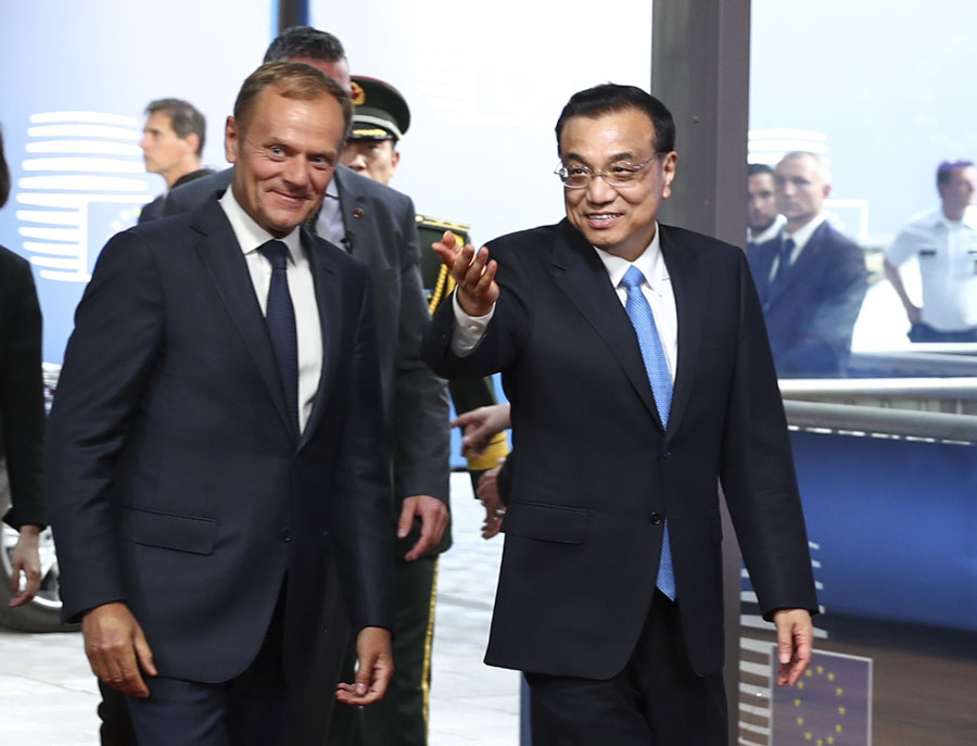 Chinese premier meets EU leaders in Brussels