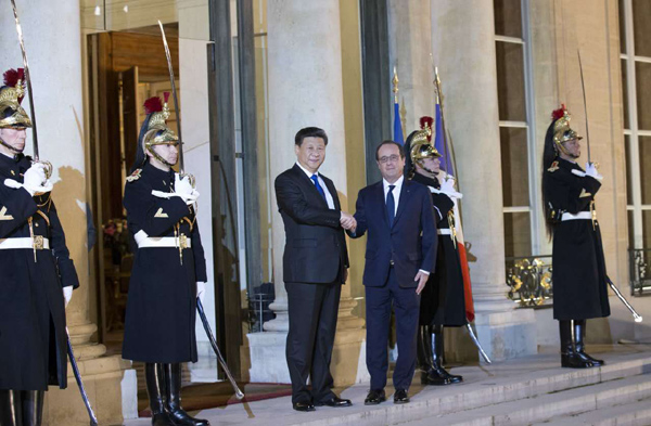 Chinese president meets French counterpart in Paris