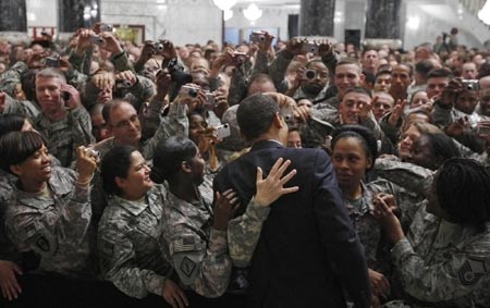 Obama lands in Iraq for 1st visit as president