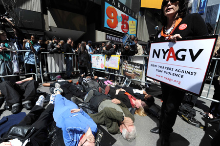 Anti-gun demonstration held at NY's Times Square