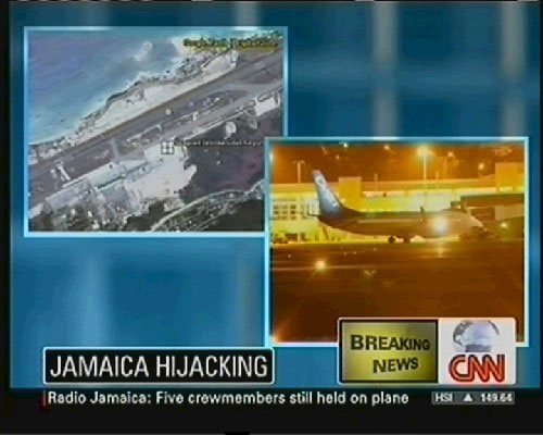 Airplane hijacker captured in Jamaica, no injuries