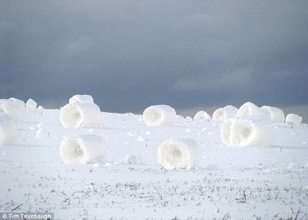 Mother Nature creates snow rolls