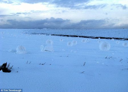 Mother Nature creates snow rolls