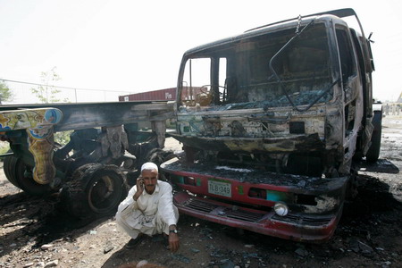 Trucks torched at NATO supply depot in Pakistan
