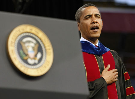 Obama attends the commencement ceremony at ASU