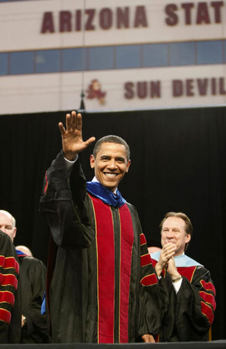 Obama attends the commencement ceremony at ASU