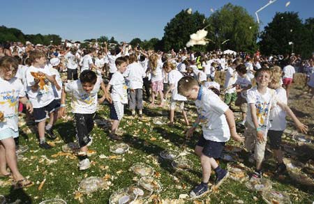 251 children take part in largest custard pie fight