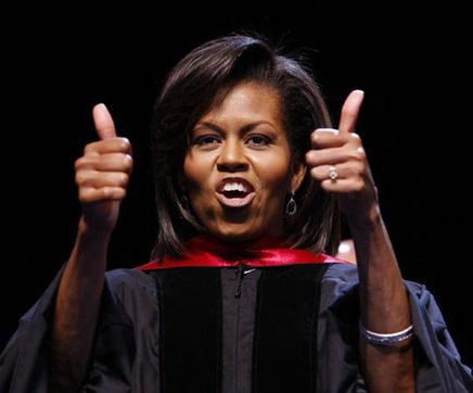 US first lady cheers at high school graduation ceremony