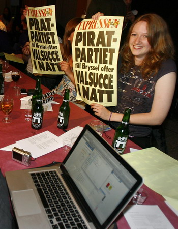 Pirate Party into EU parliament: partial results
