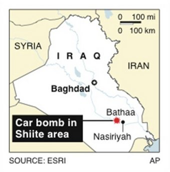 Car bomb kills 35 in southern Shiite area in Iraq