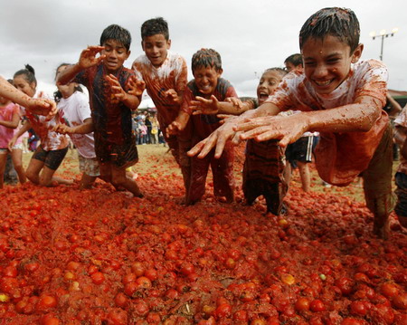 Tomato fight in Colombia