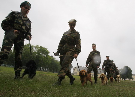 Border guard dog training in Ukrain