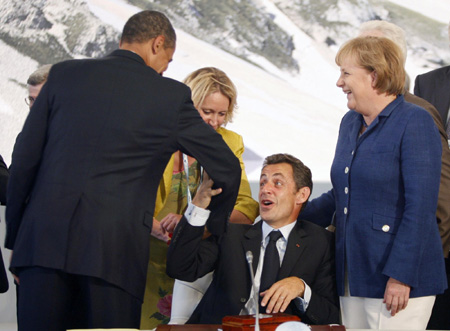 World leaders' expressions at G8 summit