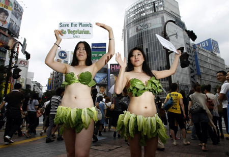 Protest against killing animals for food