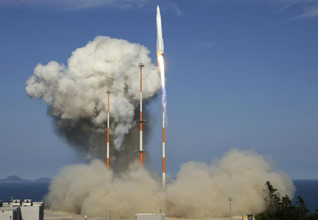 South Korea launches first rocket into space