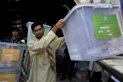 Karzai, Abdullah at 40 percent in partial election returns