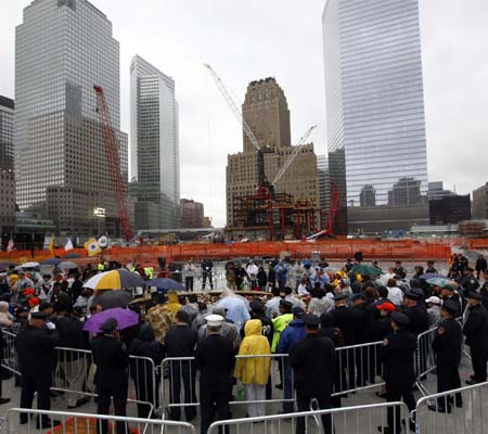Eighth anniversary of 9/11 marked in rain