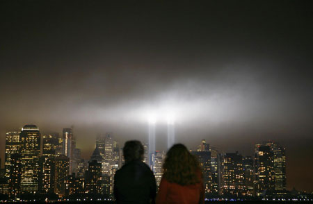 Eighth anniversary of 9/11 marked in rain