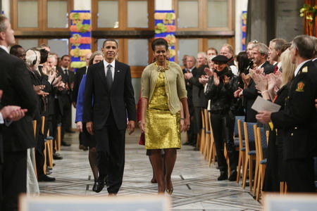 Obama receives the Nobel Peace Prize in Norway