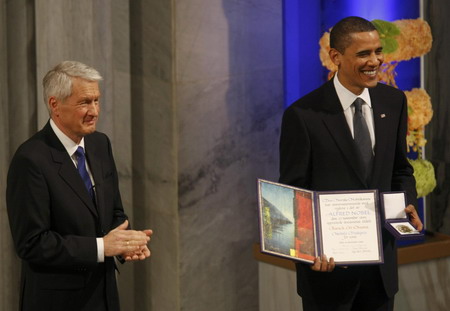 Obama receives the Nobel Peace Prize in Norway