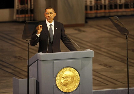 Obama receives the Nobel Peace Prize in Norway