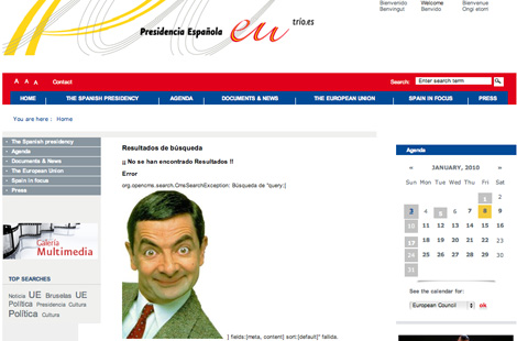 Spain's EU webpage hijacked by Mr Bean