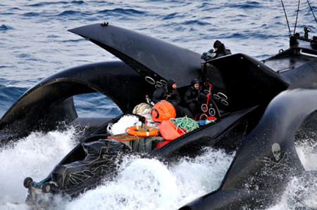 Anti-whaling boat damaged during protest at sea