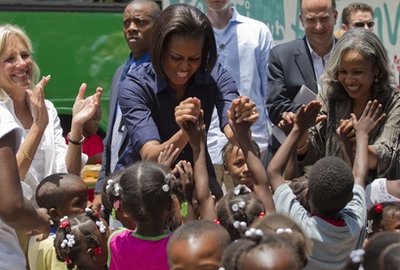 Michelle Obama visits earthquake-ravaged Haiti