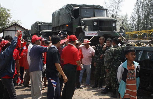 Thailand's unrest spreads as army train blocked